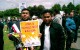 pose with placard